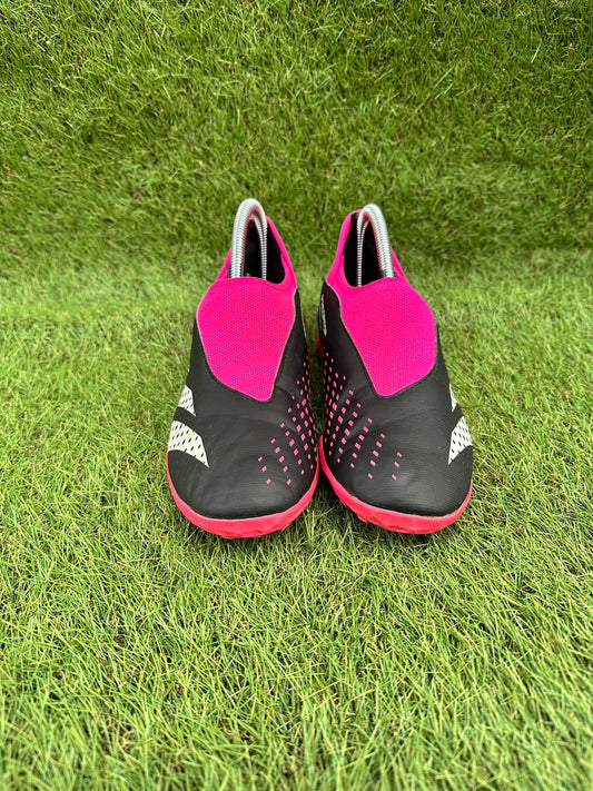 Adidas Predator Accuracy 4 Black Pink Turf Shoes Laceless - UK 5.5